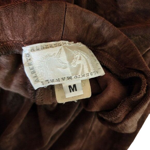 Vintage Y2K Alberto Makali Cropped Wide Leg Palazzo Pants Womens Size M Brown - Picture 4 of 6